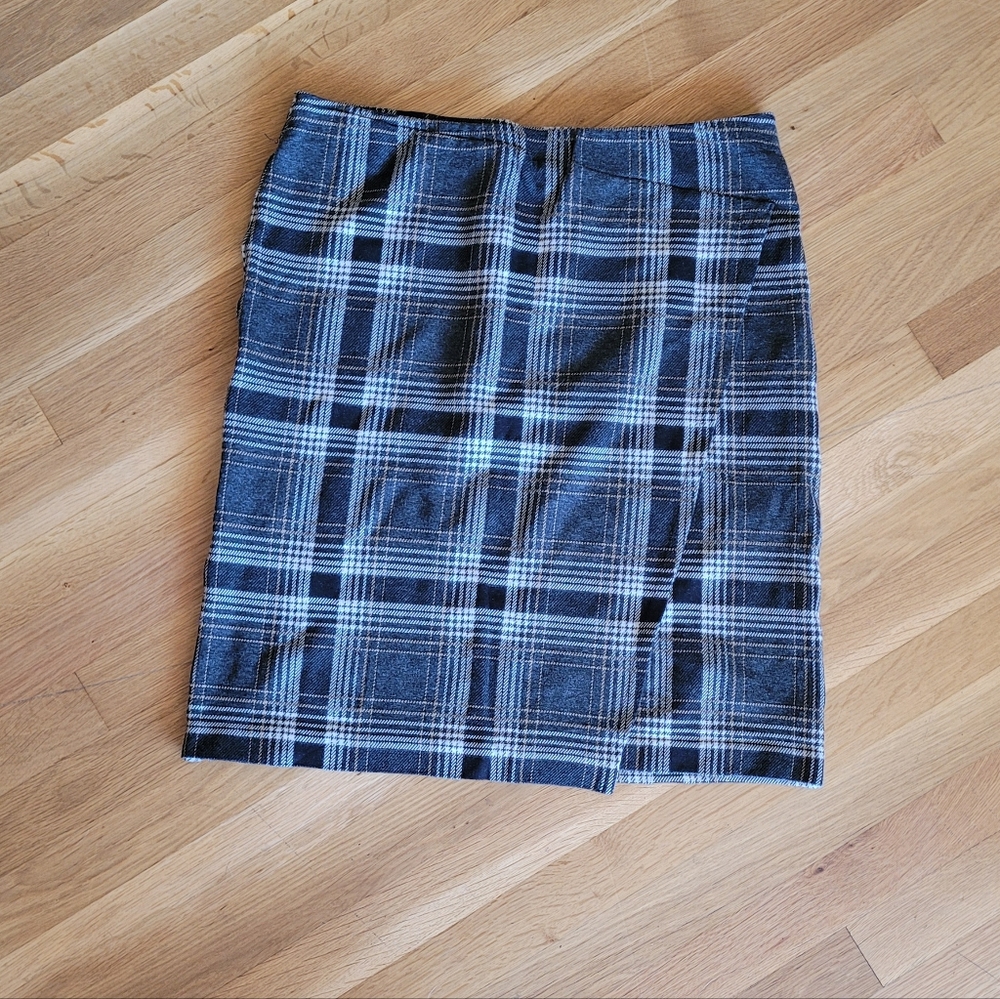 J. Jill Green Plaid Pencil Skirt Size M